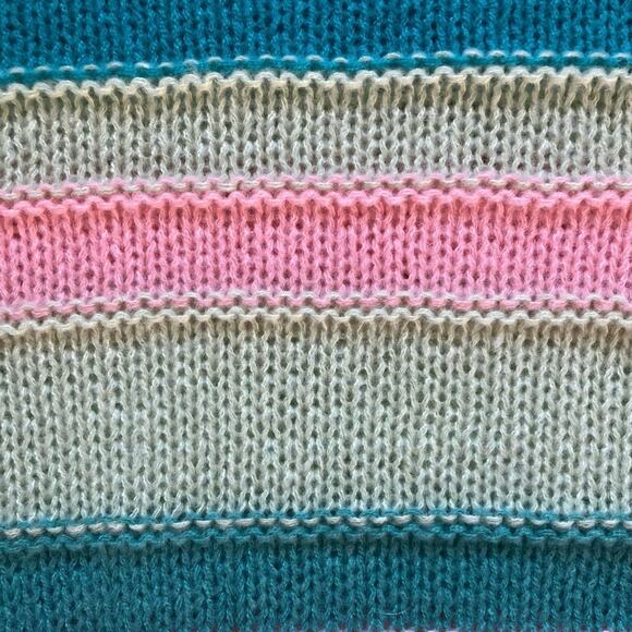 Talulah Cozy Peach Green Striped Sweater 1x - Picture 4 of 4